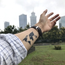 4cm 即墨蓝轻文身模板半永久纹身果汁纹身模板世界地图8