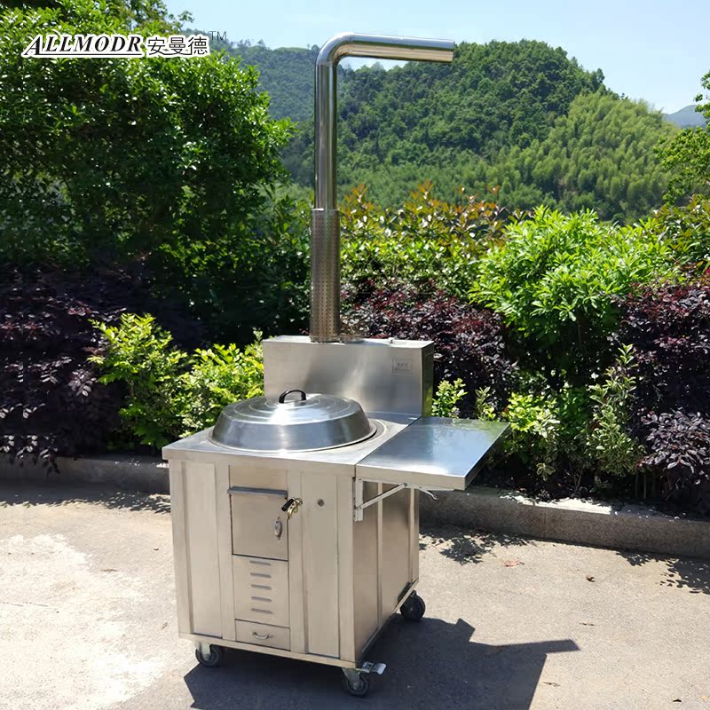 安曼德不锈钢柴火灶家用厨房柴火灶家用可移动柴火炉农村老灶台