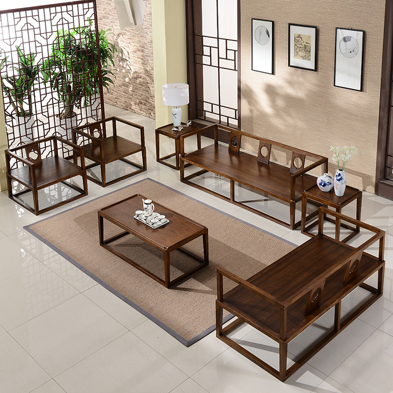 新中式沙发现代中式简约禅意实木沙发组合酒店样板房沙发家具定制