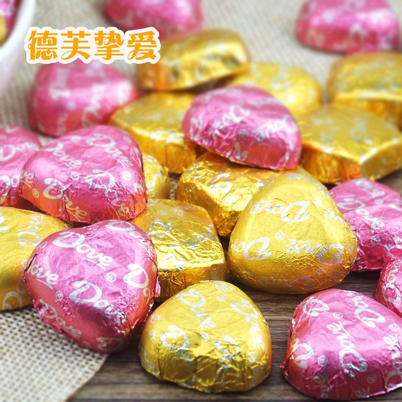 德芙牛奶巧克力500g散装心语心形方块婚庆喜糖零食年货多省包邮
