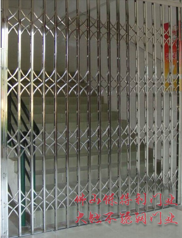 201/304不锈钢拉闸门 楼梯车库防盗门伸缩拉闸门 a2弯