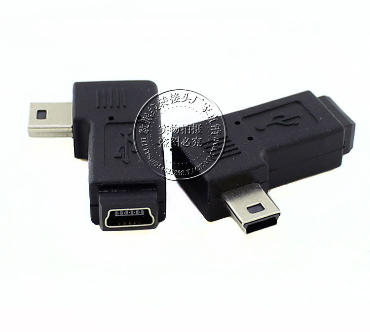 Miniusb,miniUSB接口 90°弯左弯mini母头usb mini 5p公转母转接头 usb迷你
