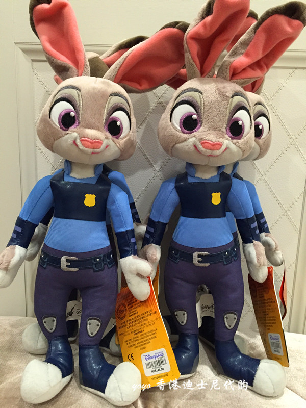 香港迪士尼正品 疯狂动物城兔朱迪 卡通毛绒公仔 毛公仔玩偶
