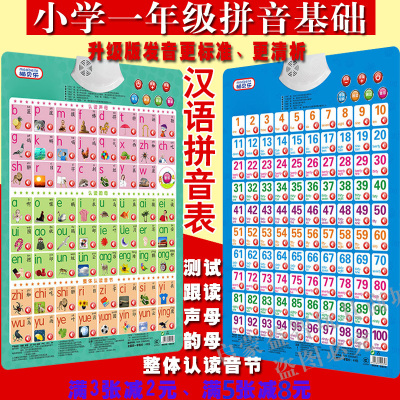 全套一年级拼音语音有声挂图按图发声英语字母