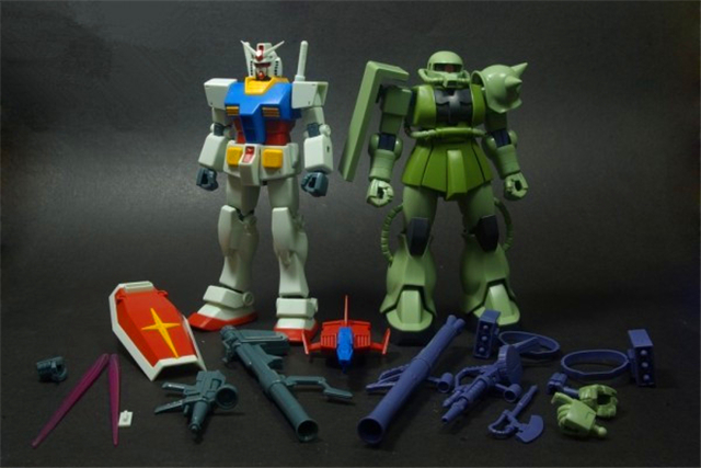 蓝天现货秒杀 万代 hguc gundam vs zakuⅡrx-78-2 高达 扎古 套装