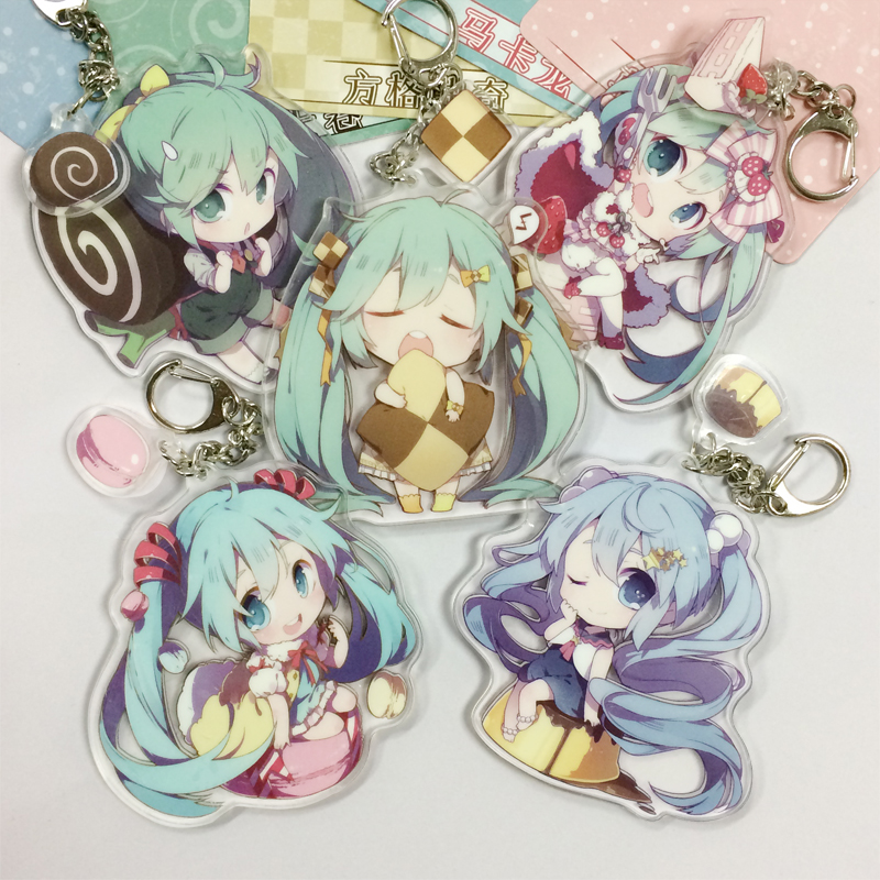 v家 miku 初音未来米酷甜品点心款亚克力挂饰钥匙扣动漫一套挂件