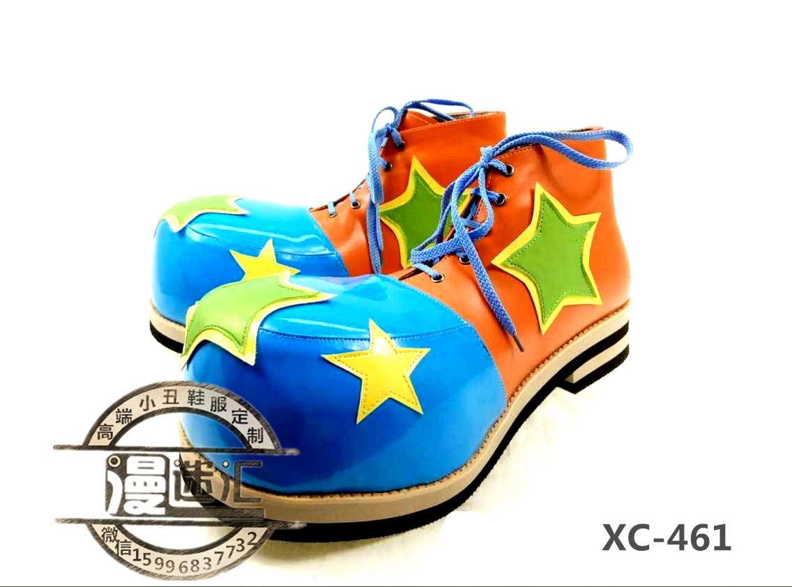 漫迷汇星星元素扁圆头均码小丑鞋表演舞台装扮clown shoesxc-b213