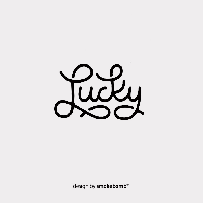 【68元全国包邮】smokebomb创意纹身贴 英文 lucky 幸运 单词