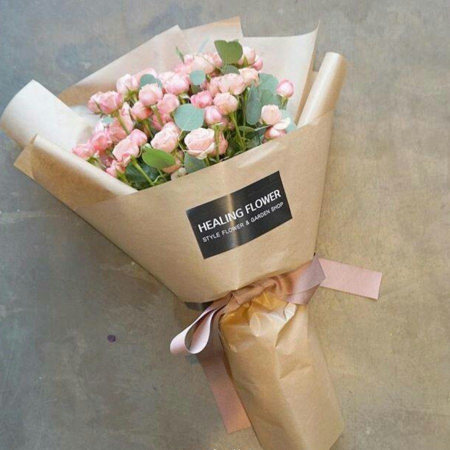 花束装饰 花店英文不干胶贴纸 花语logo标签封口贴花艺贴纸