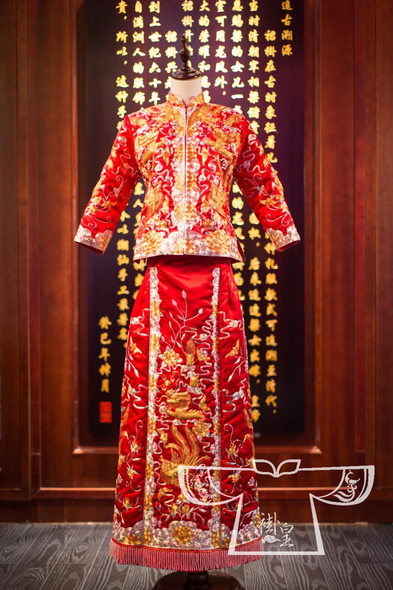 预售香港褂皇全手工定制鸳鸯小五福中式新娘龙凤褂出门敬酒服喜服
