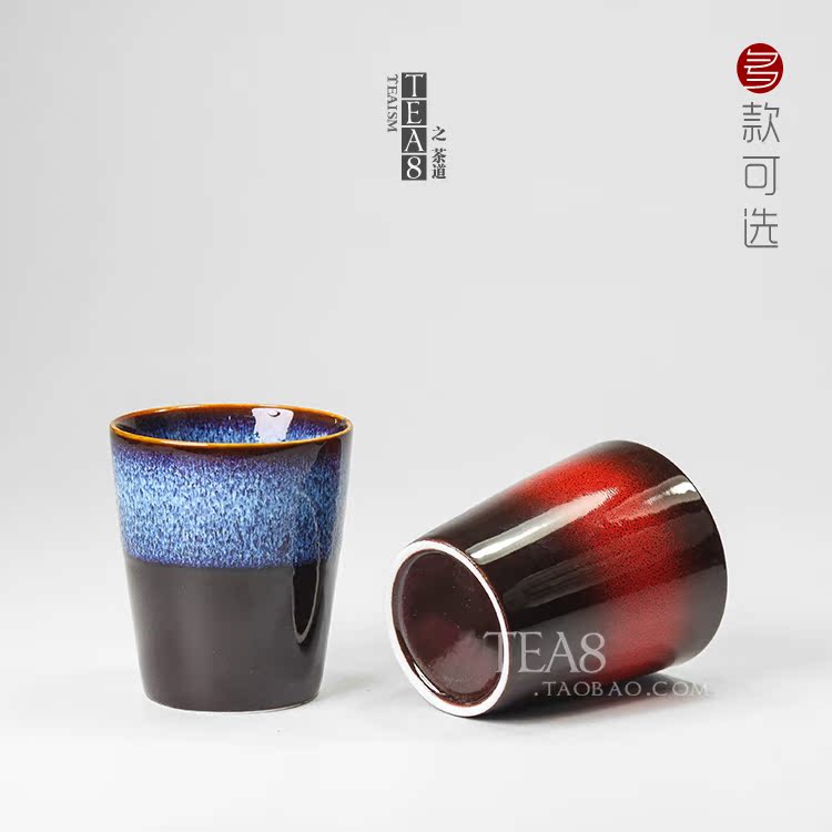 正品窑变兔毫釉主人杯钧釉天目釉个人杯日式杯桶杯 钧瓷钧窑茶具