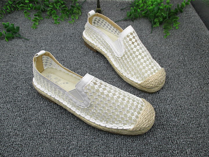 2017夏季欧美新款麻绳渔夫鞋懒人鞋镂空圆头低跟平底鞋休闲鞋女鞋