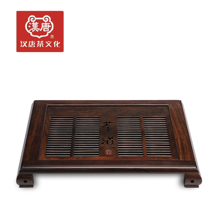 汉唐茶盘 实木大古典抽屉式排水茶海 黑紫檀木小古典功夫茶具茶台
