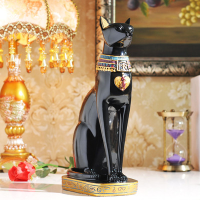 超大号埃及猫神摆件 树脂贝斯特神手绘树脂工艺礼品玄关客厅装饰