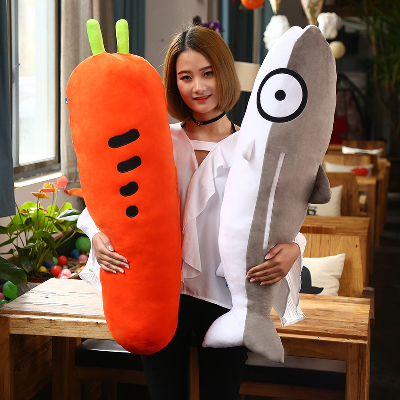 生日胡萝卜创意打枪大娃娃抱枕公仔布娃娃鱼毛绒玩具女孩礼物长条汉寿有没有睡觉送卡通图片