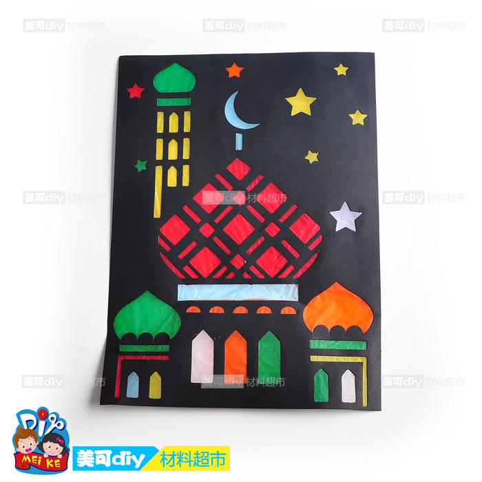 美丽的教堂 漂亮的城堡 卡纸镂空创意贴画 立体效果 精品剪纸手工