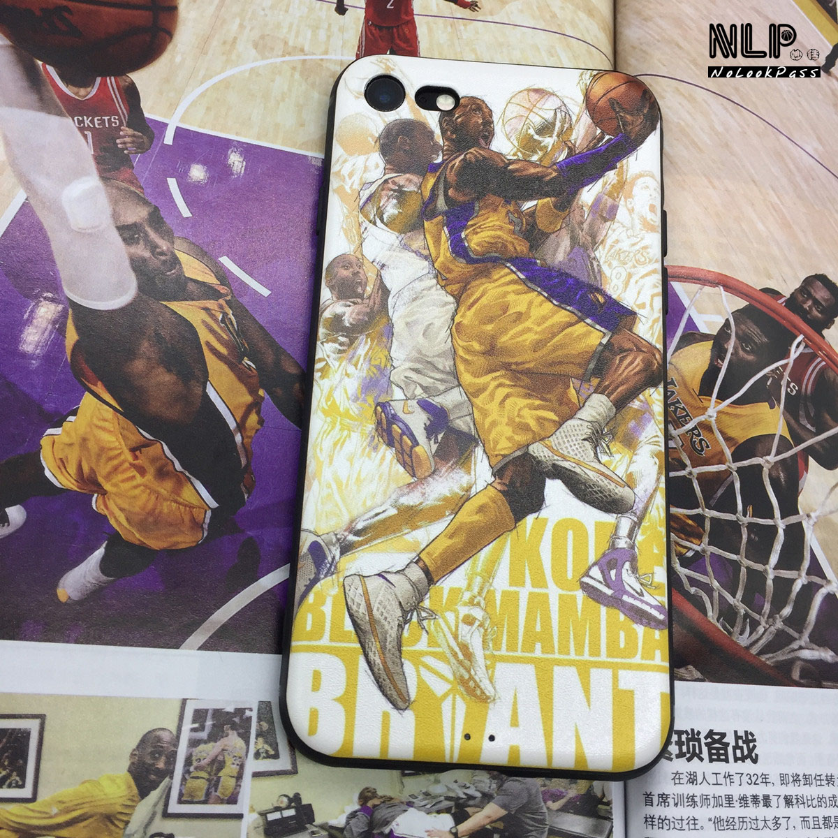 nba湖人队科比kobe创意头像侧脸iphone678plus苹果手机壳6s保护套