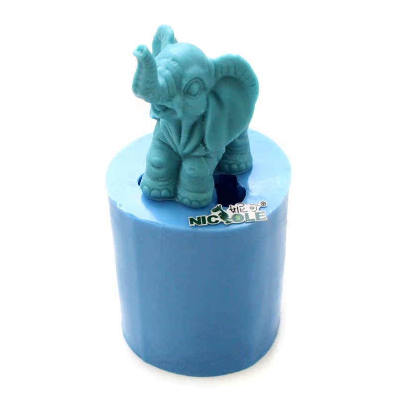 妮可手工皂模具 卡通大象3d巧克力模具盐雕冰雕香皂硅胶模具r1304_双