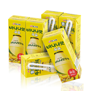 韩国宾格瑞香蕉味牛奶饮料200ml*6 
