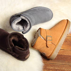 艾斯臣真皮雪地靴