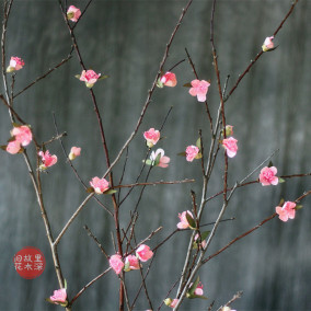 仿真桃花树枝客厅绢花干花假花装饰花瓶花插摆件落地摆放花艺