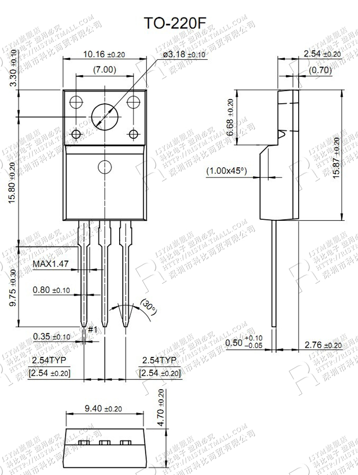 risym fqpf5n60c n沟道 场效应管 封装to-220f