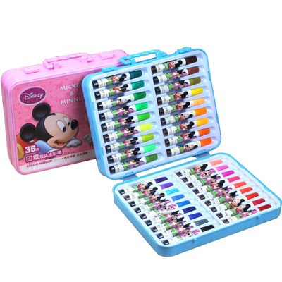 迪士尼真彩印章水彩笔无毒儿童画画笔小学生涂