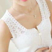 蕾丝吊带背心双层t恤潮夏 女装 胖mm加肥大码 胖妹妹200斤女夏季新款