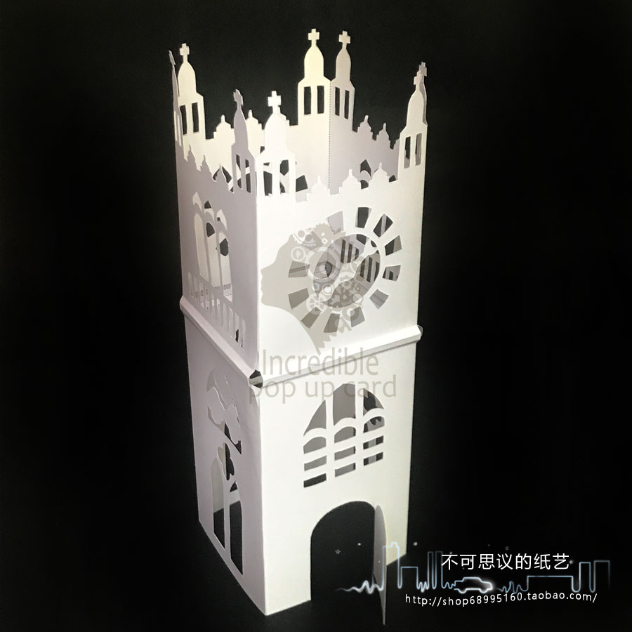 新品 定做 立构作业 纸雕立体简单立体欧式建筑造型柱体立构 fx19