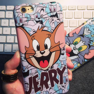 卡通猫和老鼠iphone6手机壳苹果6s创意个性保护壳6puls硬壳磨砂壳