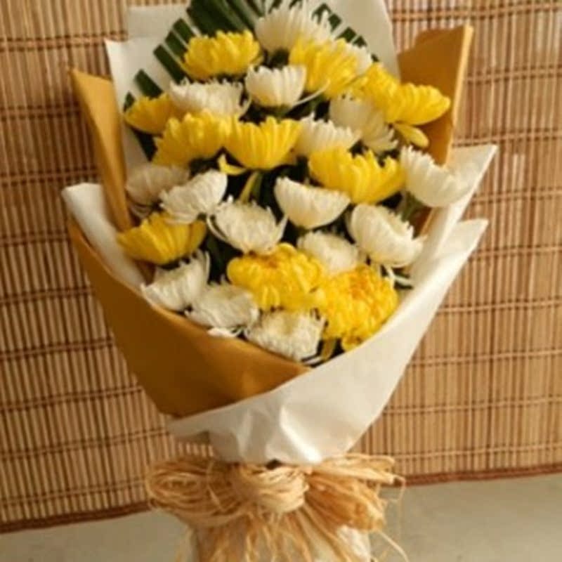 郑州清明节鲜花预定菊花花束追悼祭祀用花殡仪