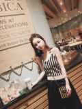 钱夫人CHINSTUDIOchic条纹针织无袖吊带背心女夏外穿修身性感上衣