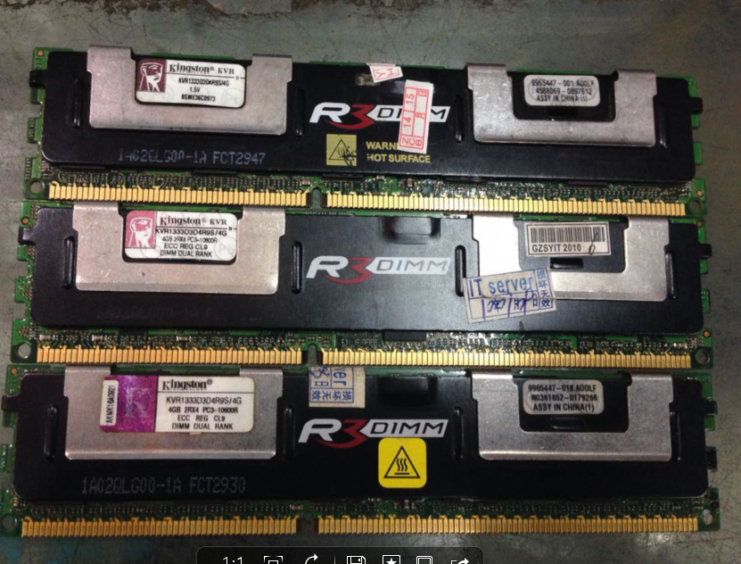 拆机 现代hynix/海力士 8g ecc reg ddr3 pc3-10600r服务器内存