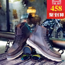 P712950 真牛皮短靴系带秋冬圆头正品 高帮马丁靴卡特工装 CAT男鞋