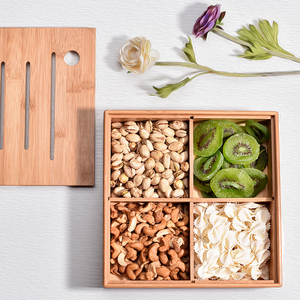 竹子分格零食干果盒
