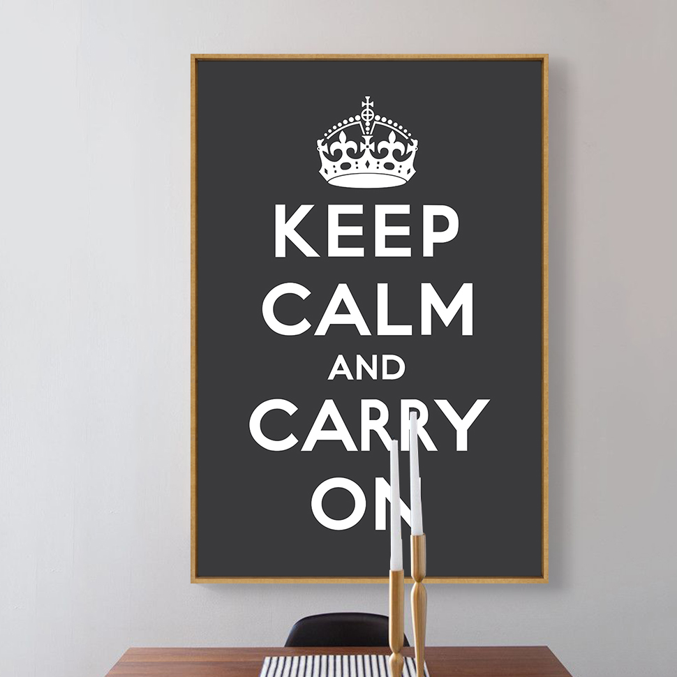 keep calm and carry on卧室床头挂画书房装饰画现代简约艺术微喷