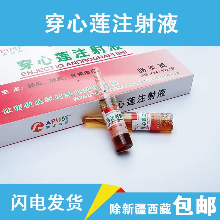 兽药中药动物药品猪药牛药羊药宠物药狗猫腹泻肠炎药穿心莲注射液