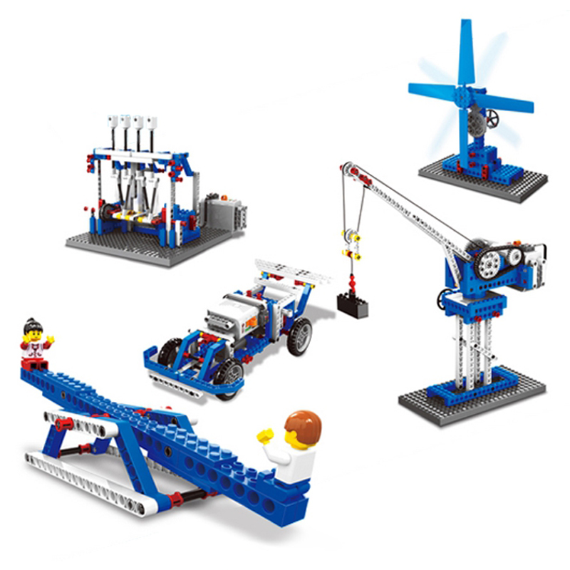 士KJ009套装动力机械教具电动积木兼容乐高9