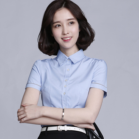 职业女装短袖围巾领衬衣电信移动联通通讯空姐