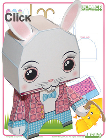 立体折纸手工制作模型剪纸 可爱卡通 动物 小白兔 兔子 3d纸模