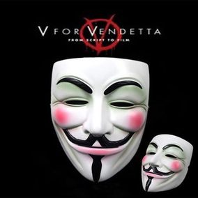 v字脸仇杀队面具男全脸派对化妆舞会黑客面具怪客成人鬼步舞仇杀