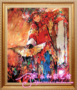 《赵氏孤儿》刘令华京剧戏曲人物写意油画摹现代玄关别墅装饰rj21
