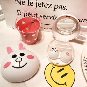 韩国可爱学生隐形眼镜盒卡通美瞳盒便携伴侣盒