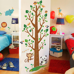卡通儿童身高贴墙贴画 宝宝墙纸房间墙上墙壁