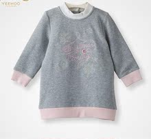英氏正品童装2014秋冬新款女宝宝纯棉套头衫T恤外出服上衣144620