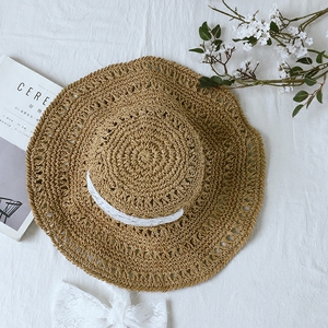 可折叠草编太阳帽