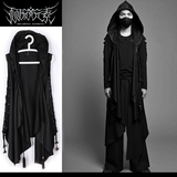 iFashion颓废元素暗黑色披风衣长袍男发型师服装个性连帽斗篷马甲