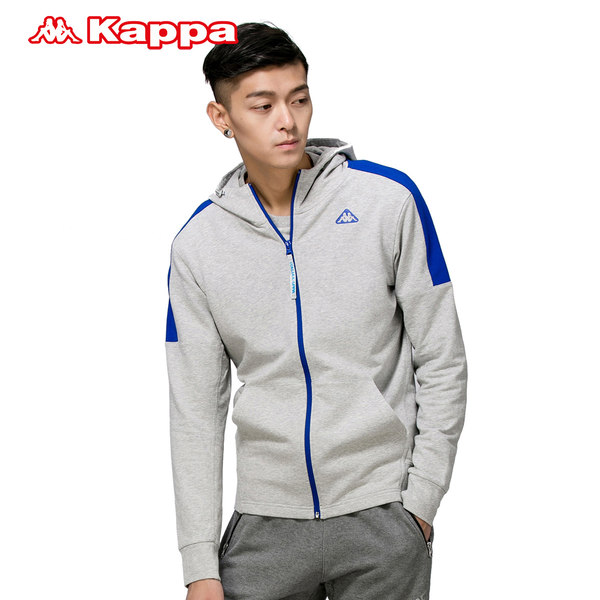 Kappa男卫衣运动服男装休闲上衣运动外套 休闲开身帽衫|K0452MK12