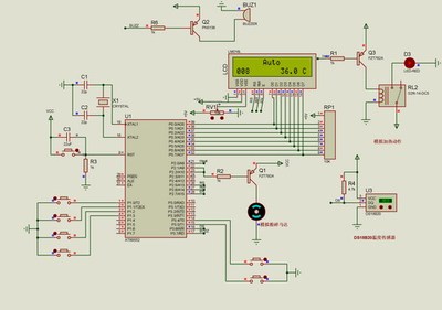 51单片机模拟智能豆浆机控制系统proteus仿真毕业设计c程序原理图