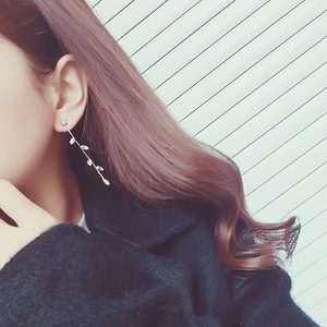 一帘幽梦水晶叶子气耳钉